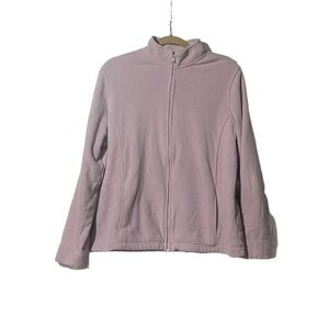 L.L. Bean Fleece Full Zip Jacket Lightweight Lavender Size Large